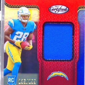 2022 Certified Isaiah Spiller RC JSY /199 #NGJ-IS Chargers New Generation Red