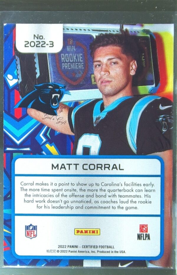 2022 Certified Matt Corral Graffiti RC #2022-3 Panthers 2022 - Image 3