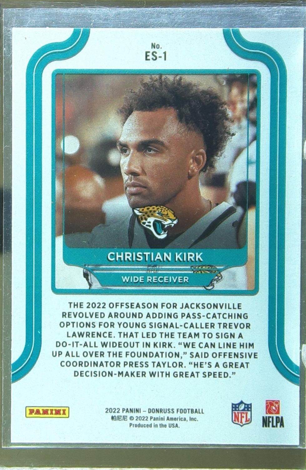2022 Donruss Christian Kirk #ES-1 Jaguars Elite Series - Image 3