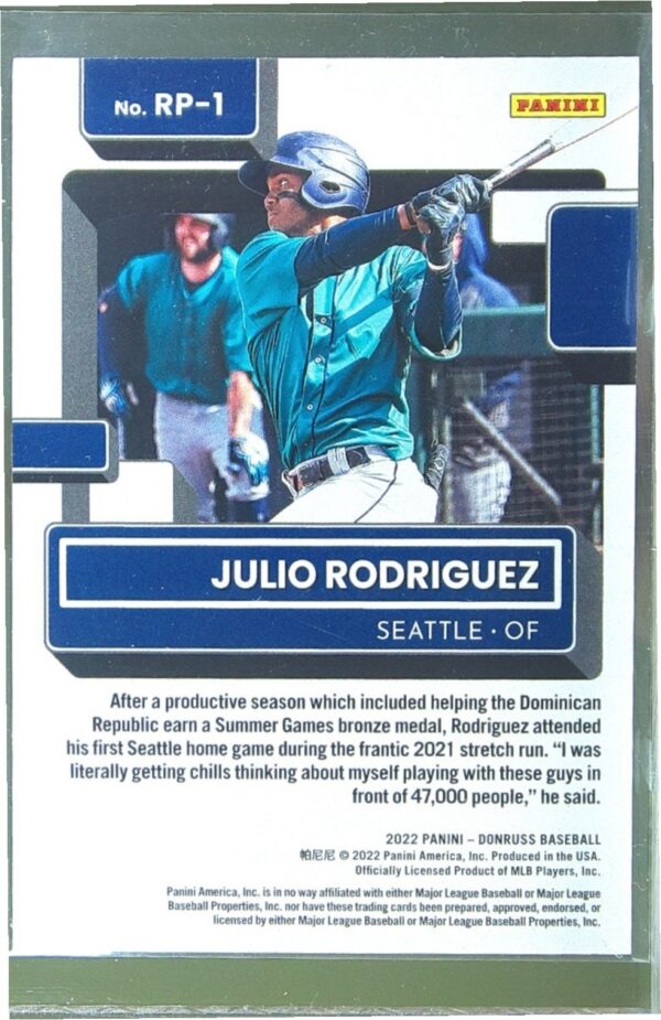2022 Donruss Julio Rodriguez #RP-1 Mariners Rated Prospects Diamond - Image 3