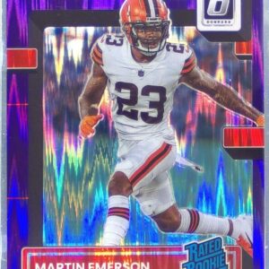 2022 Donruss Optic Martin Emerson Purple Shock RC #275 Browns