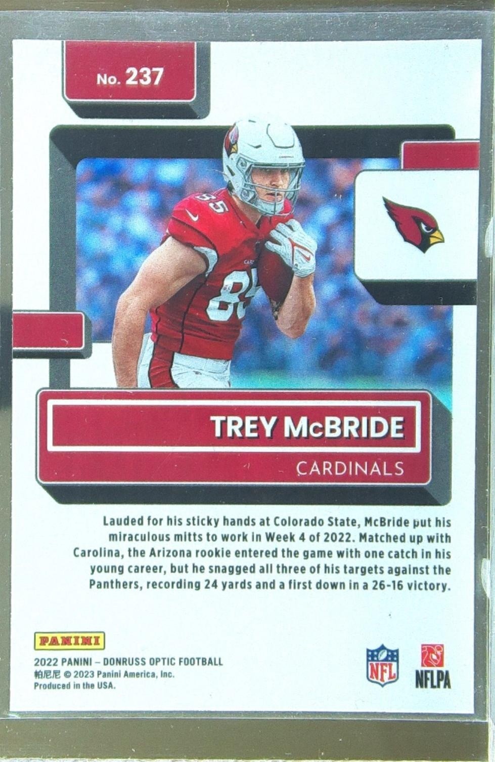 2022 Donruss Optic Trey McBride RC #237 Cardinals - Image 3
