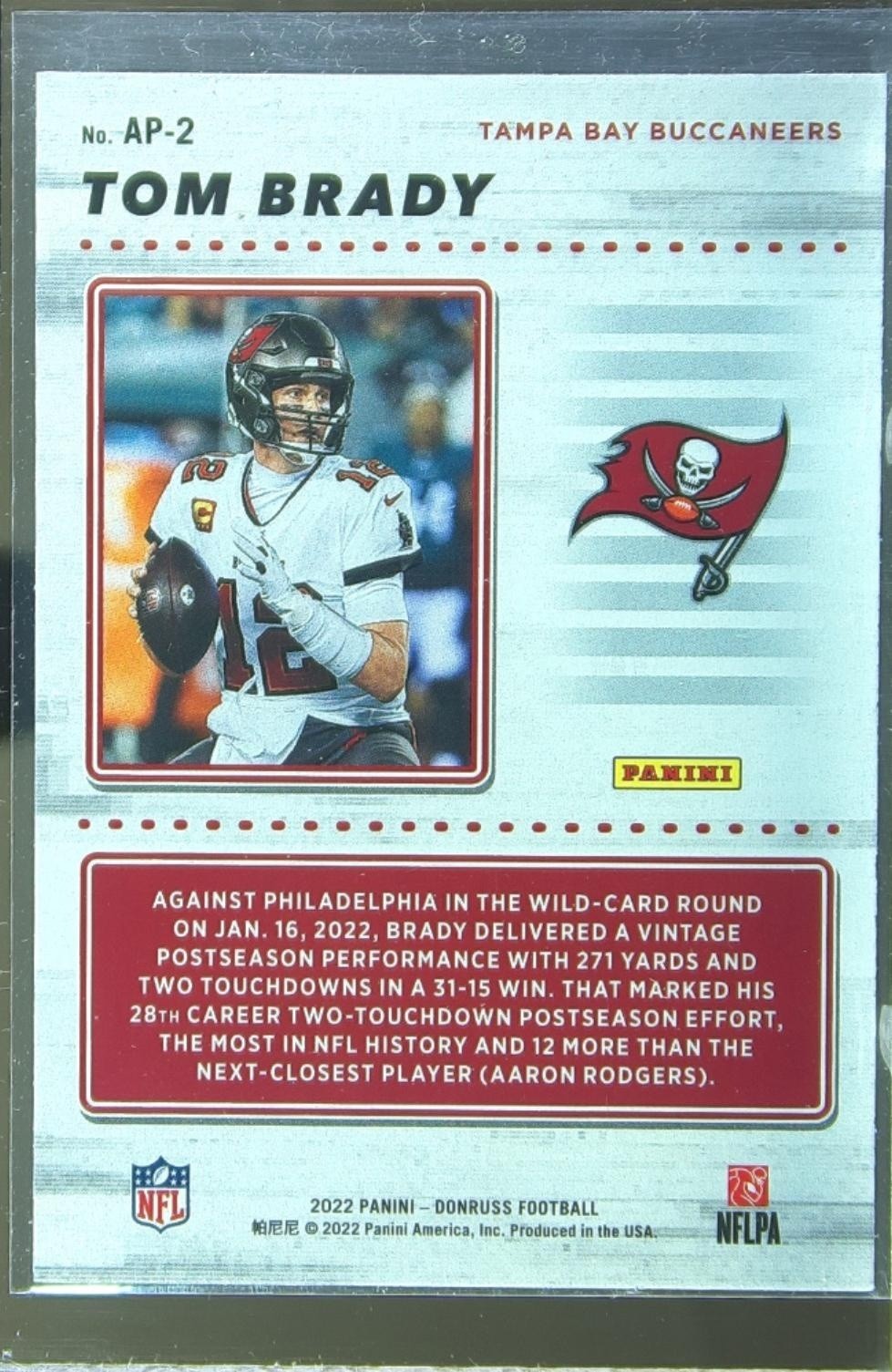 2022 Donruss Tom Brady #AP-2 Buccaneers Action All Pros - Image 3