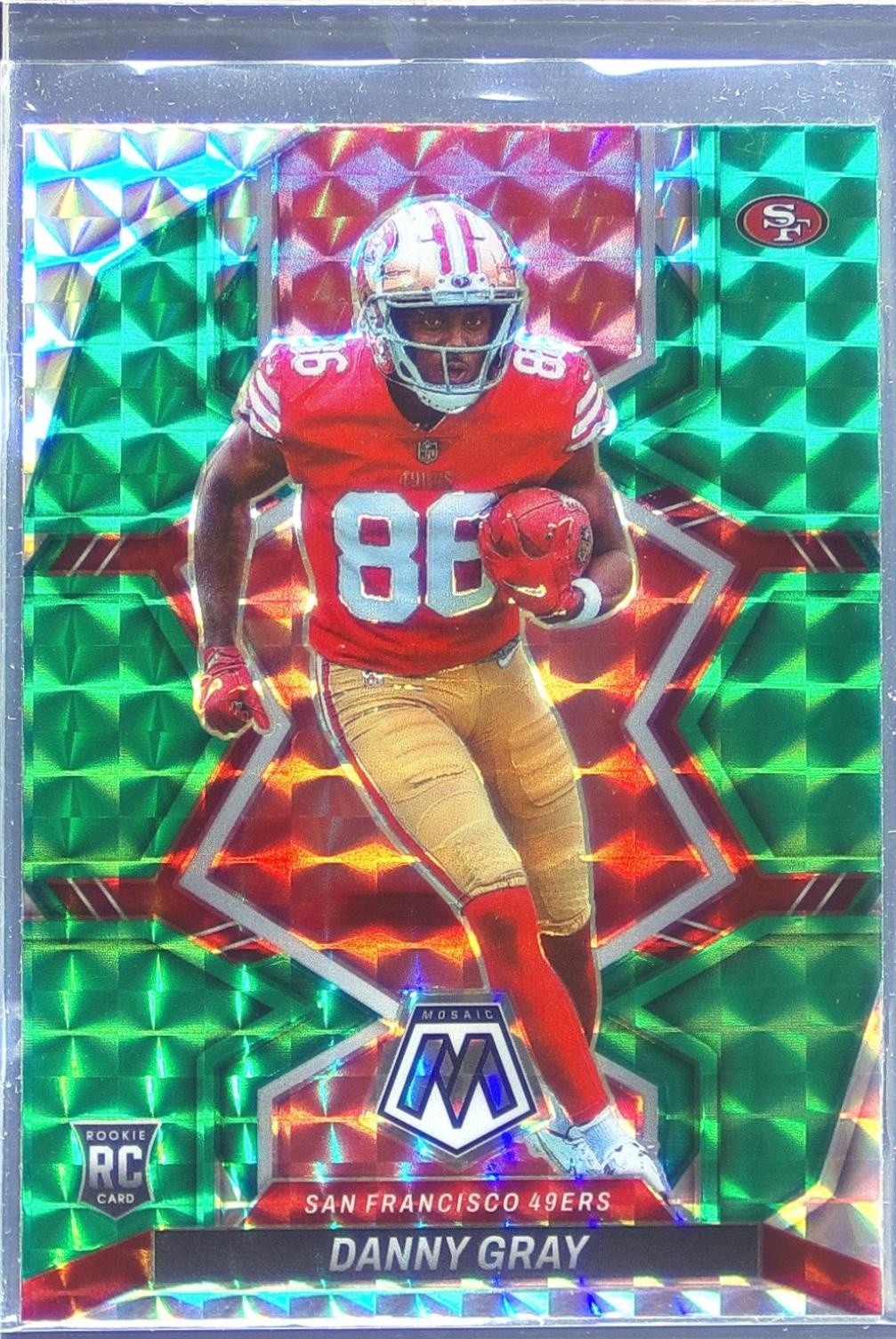 2022 Mosaic Danny Gray Mosaic Green RC #338 49ers