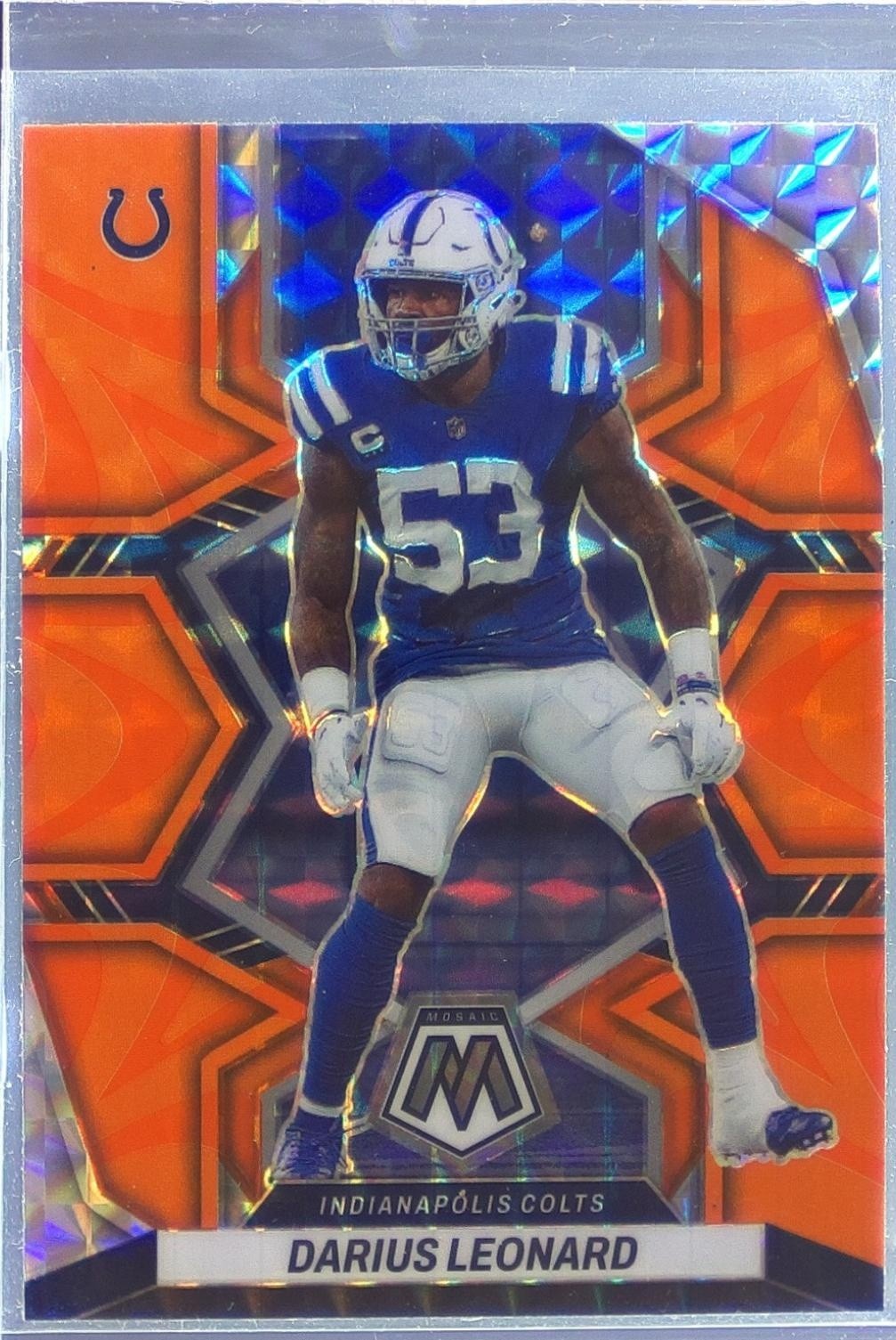 2022 Mosaic Darius Leonard Mosaic Reactive Orange #86 Colts