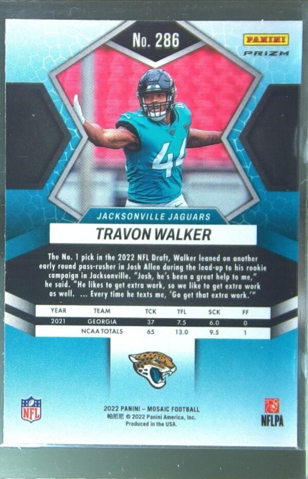 2022 Mosaic Travon Walker Mosaic #286 Jaguars - Image 3