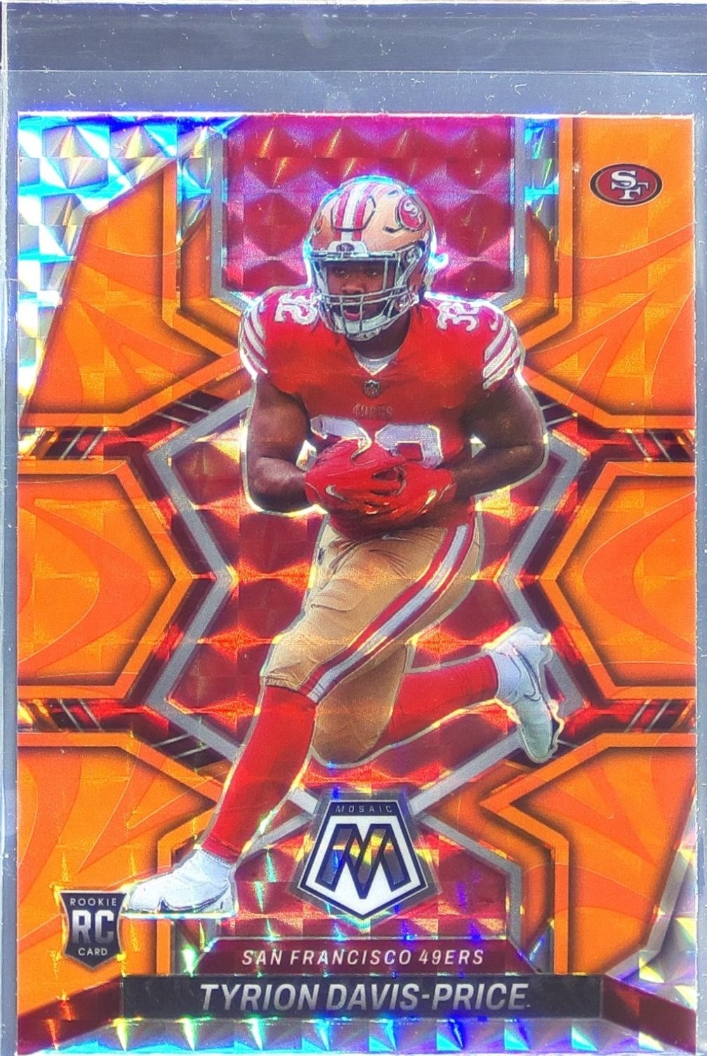 2022 Mosaic Tyrion Davis-Price Mosaic Reactive Orange RC #340 49ers