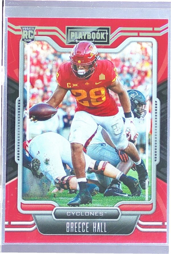 2022 Panini Chronicles Draft Picks Breece Hall RC #6 Cyclones Playbook