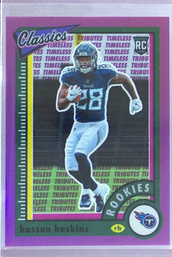 2022 Panini Classics Hassan Haskins Premium Edition Timeless Tributes Purple /35