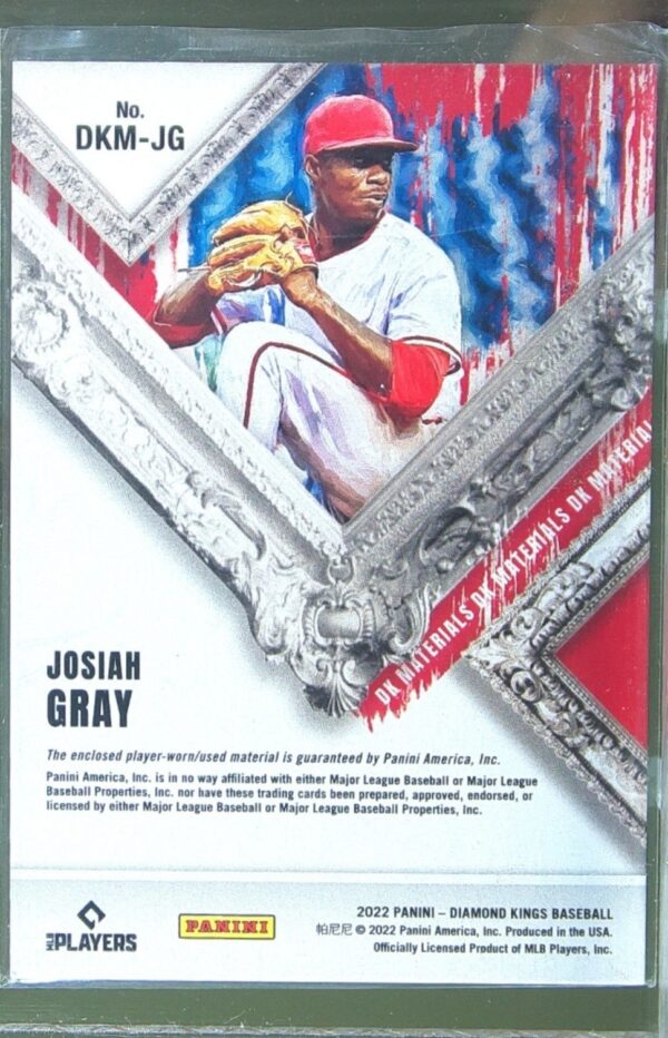 2022 Panini Diamond Kings Josiah Gray JSY #DKM-JG Nationals DK Materials - Image 3