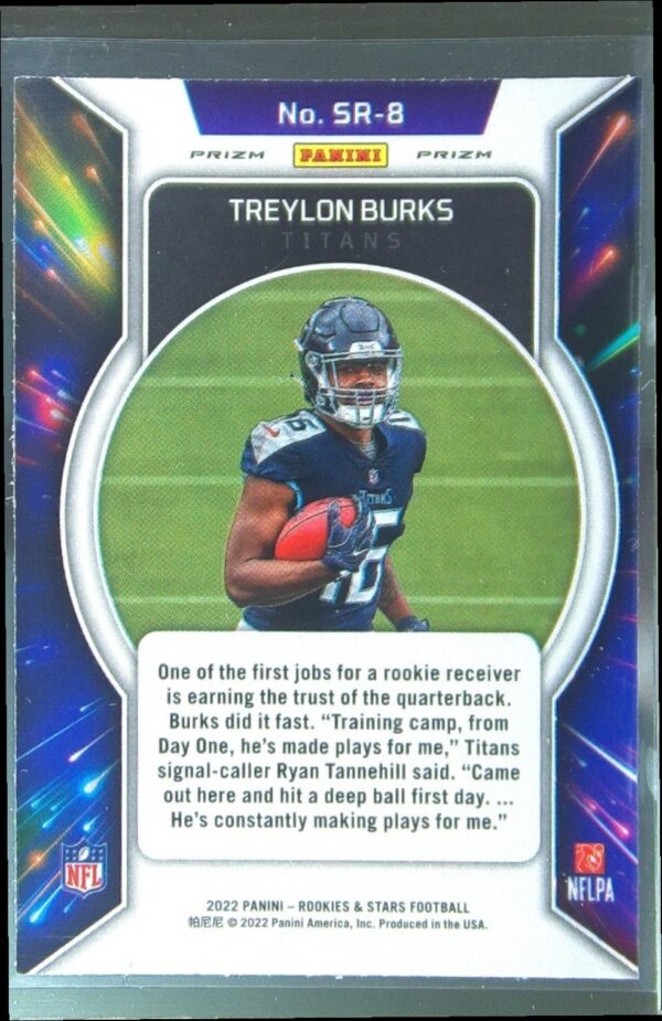 2022 Panini Rookies & Stars Treylon Burks RC #SR-8 Titans Stellar Rookies Red Pl - Image 3