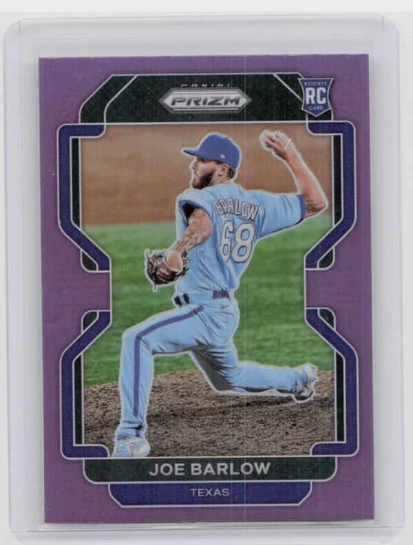 2022 Prizm Joe Barlow Purple RC #96 Rangers