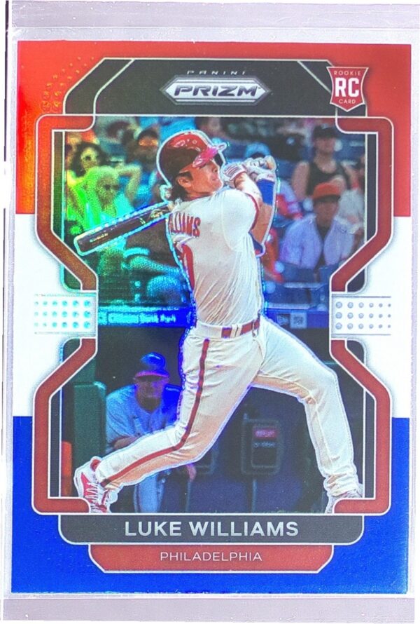 2022 Prizm Luke Williams Red, White, and Blue Prizms RC #37 Phillies