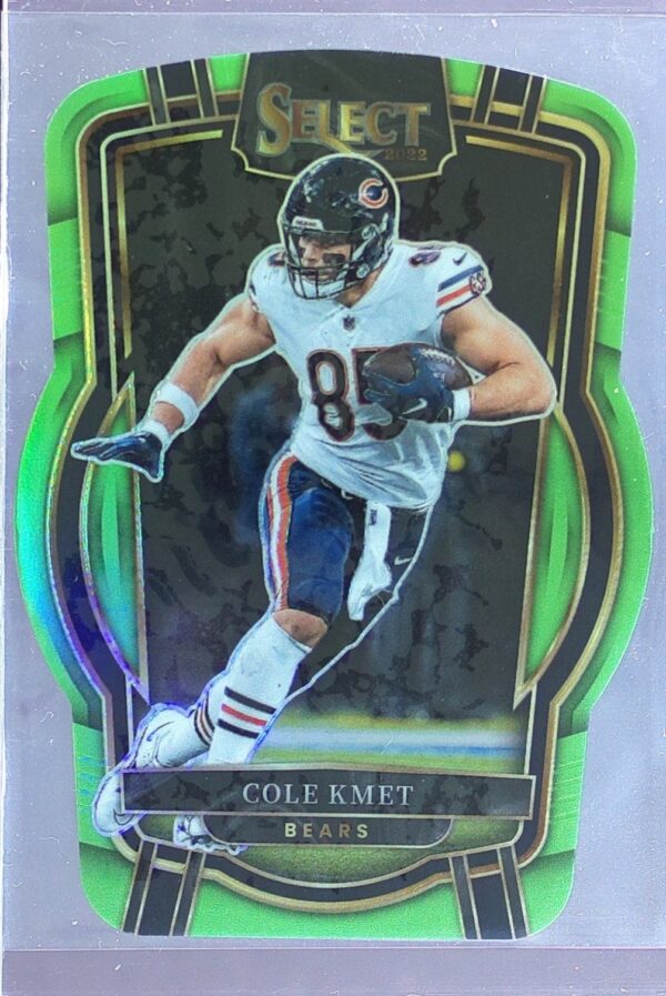 2022 Select Cole Kmet Neon Green Prizm Die Cut /299 RC #285 Bears