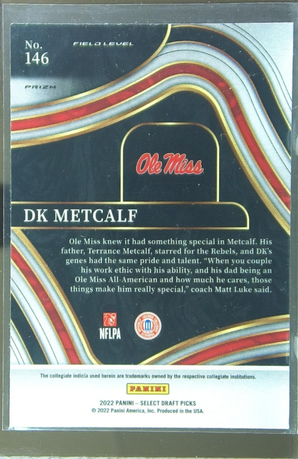 2022 Select Draft Picks DK Metcalf Silver Prizm #146 Rebels - Image 3