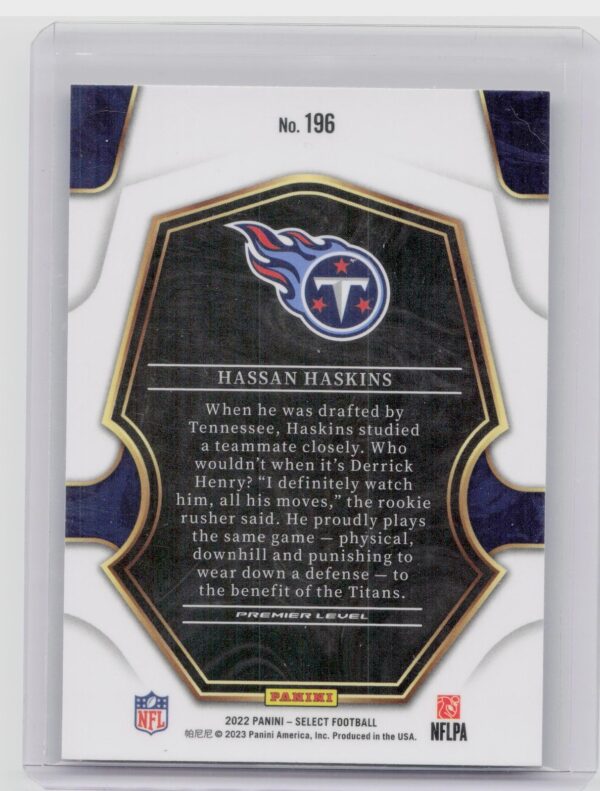 2022 Select Hassan Haskins RC #196 Titans - Image 3