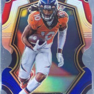 2022 Select Jerry Jeudy Red and Blue Prizm Die Cut #132 Broncos