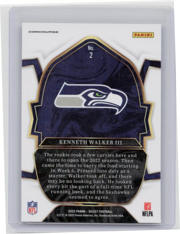 2022 Select Kenneth Walker III RC #2 Seahawks - Image 3