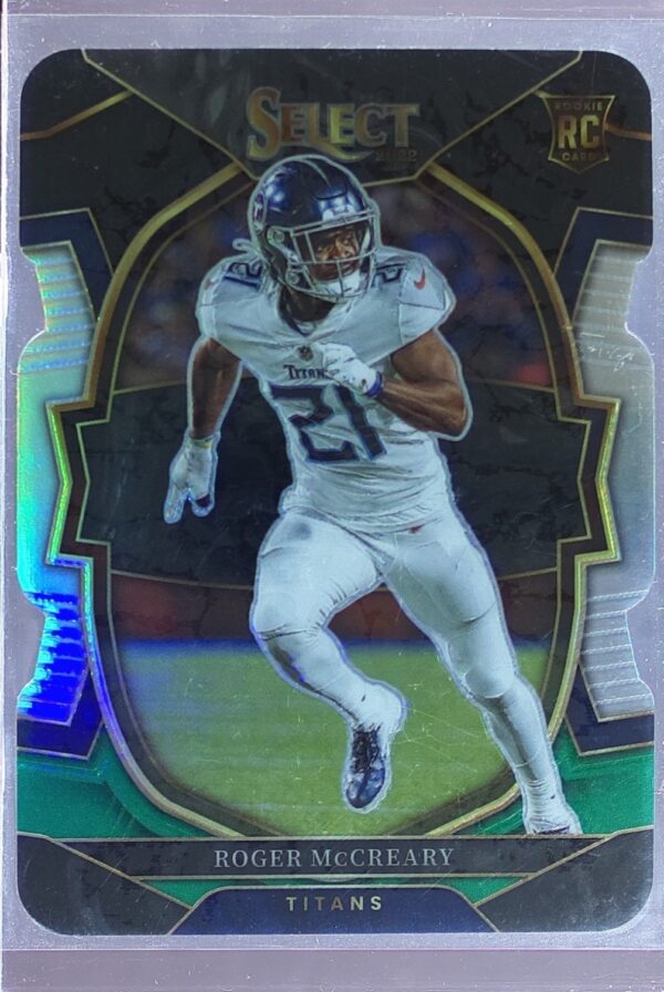 2022 Select Roger McCreary Black and Green Prizm Die Cut RC #40 Titans