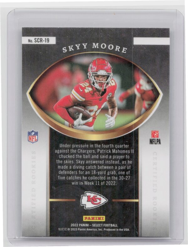 2022 Select Skyy Moore #SCR-19 Chiefs Select Certified Rookies - Image 3
