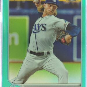 2022 Topps Chrome Shane Baz Aqua Refractor /199 RC #201 Rays