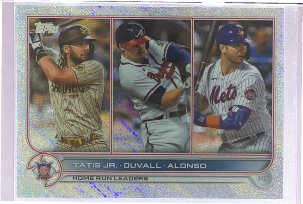 2022 Topps NL Homerun Leaders (Tatis Jr. / Adam Duvall / Pete Alonso) Foilboard