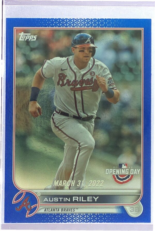 2022 Topps Opening Day Austin Riley Blue Foil #146 Braves