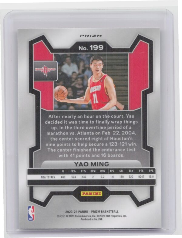 2023-24 Prizm Yao Ming Prizms Red White and Blue #199 Rockets - Image 3