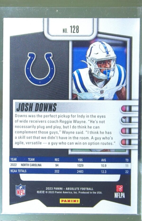 2023 Absolute Josh Downs Retail RC #128 Colts - Image 3