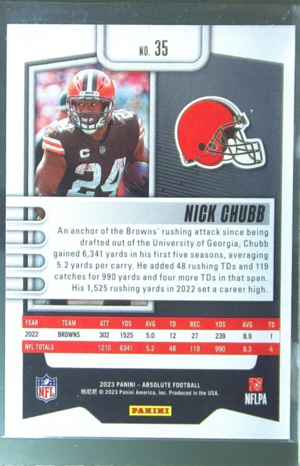 2023 Absolute Nick Chubb Purple #35 Browns - Image 3