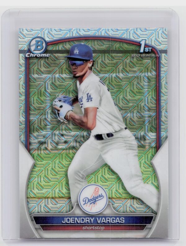 2023 Bowman Chrome Joendry Vargas #BCP-218 Dodgers Chrome Prospects Mojo Ref