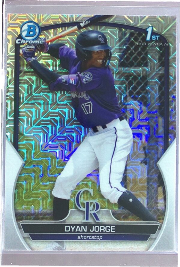 2023 Bowman Dyan Jorge #BCP-22 Rockies Chrome Prospects Mojo Refractors