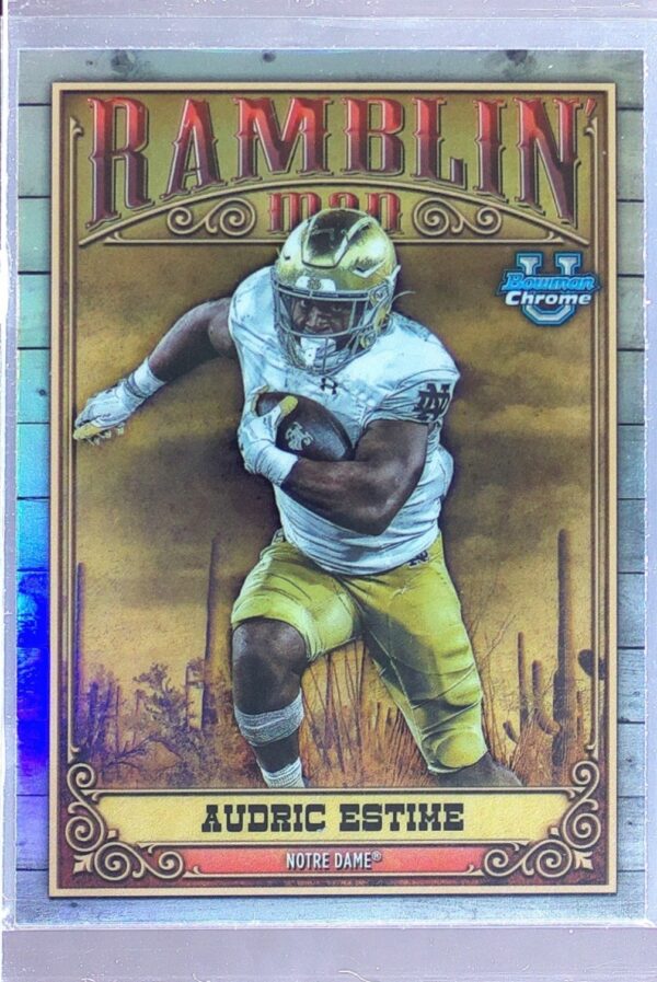 2023 Bowman University Chrome Audric Estime RC #RM-2 Irish Ramblin' Man