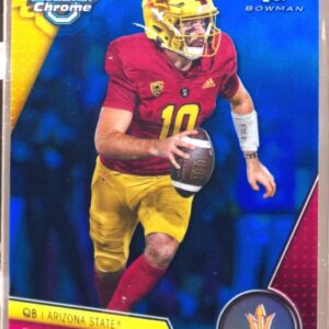 2023 Bowman University Chrome Drew Pyne Blue Refractor /199 #37 Devils