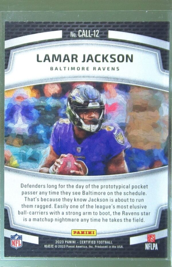 2023 Certified Lamar Jackson #CALL-12 Ravens Calling Cards - Image 3