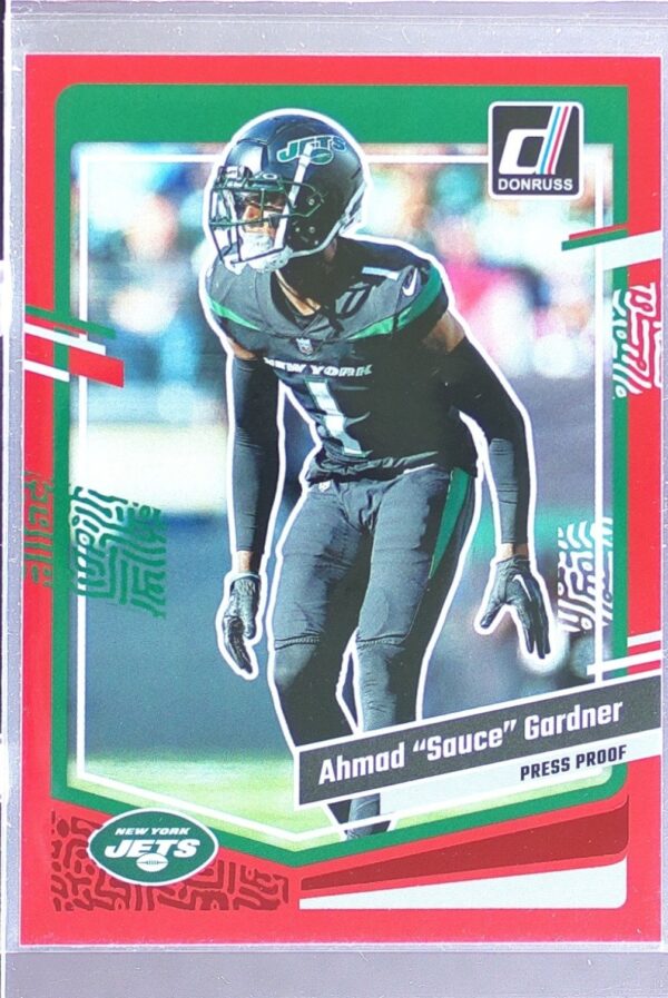 2023 Donruss Ahmad "Sauce" Gardner Press Proof Red #228 Jets