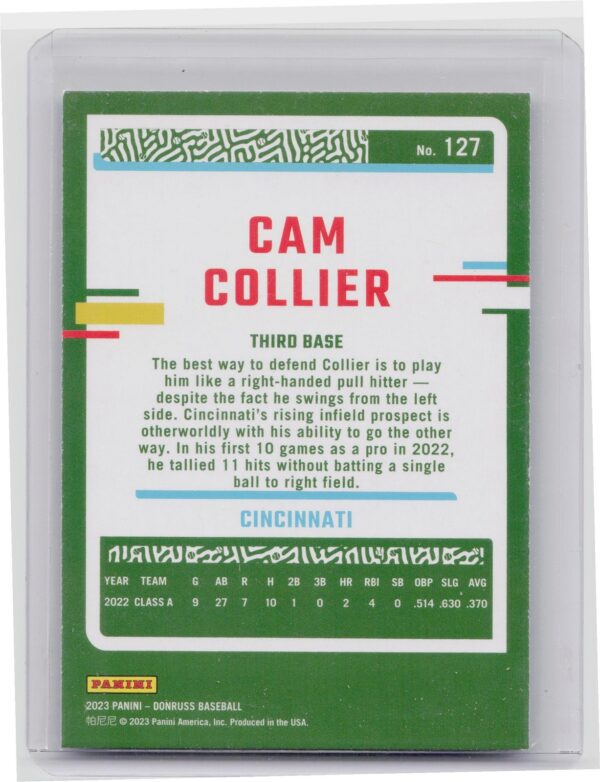 2023 Donruss Cam Collier Holo Blue #127 Reds - Image 3