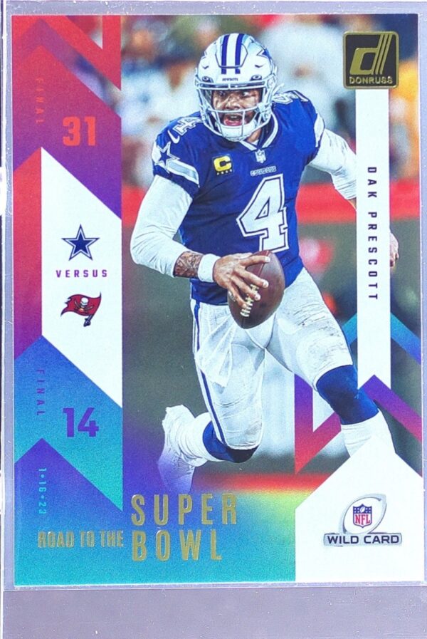 2023 Donruss Dak Prescott #RTSBW-DP Cowboys Road to the Super Bowl Wild Card