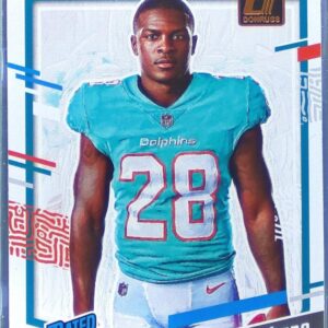 2023 Donruss De'Von Achane RC #27 Dolphins Rated Rookie Portrait