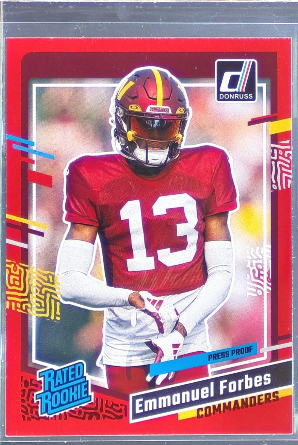 2023 Donruss Emmanuel Forbes Press Proof Red RC #399 Commanders