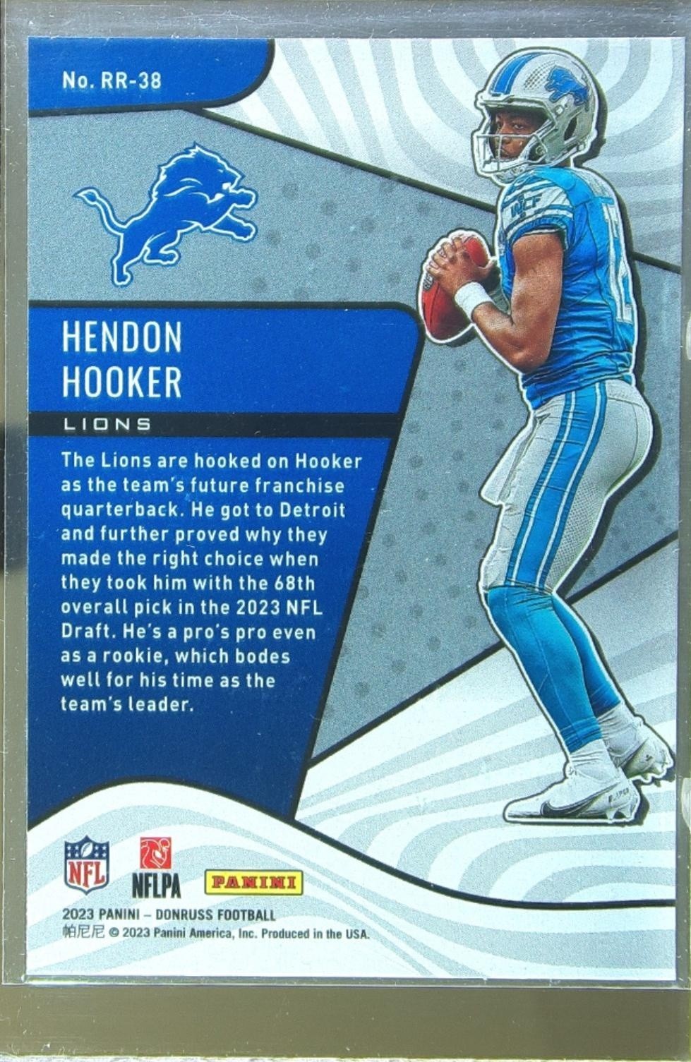2023 Donruss Hendon Hooker #RR-38 Lions Rookie Revolution - Image 3
