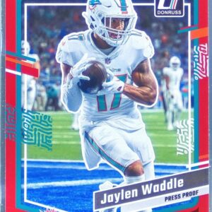 2023 Donruss Jaylen Waddle Press Proof Red #185 Dolphins