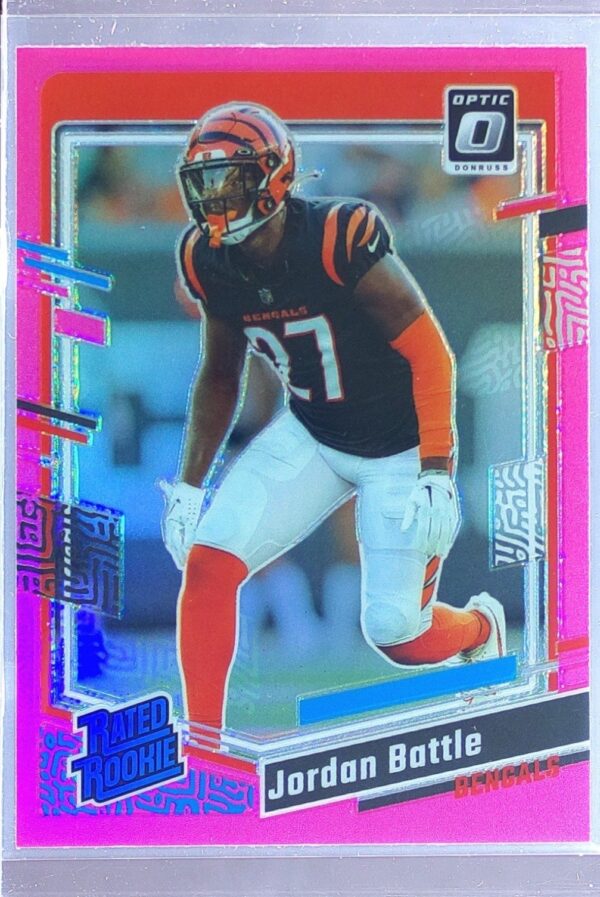 2023 Donruss Optic Jordan Battle Pink RC #221 Bengals