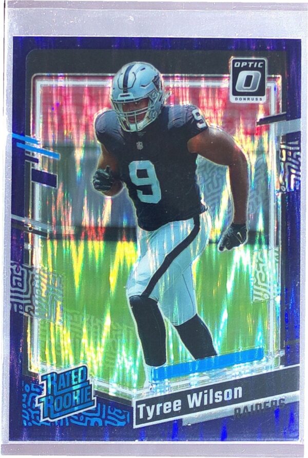 2023 Donruss Optic Tyree Wilson Purple Shock RC #262 Raiders