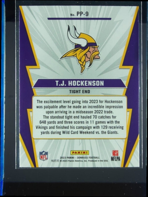 2023 Donruss T.J. Hockenson #PP-9 Vikings Power Plus - Image 3