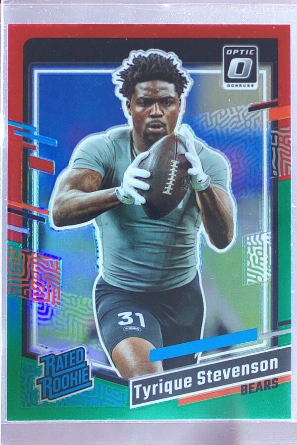 2023 Donruss Tyrique Stevenson #316 Bears Optic Rated Rookie Preview Red & Green