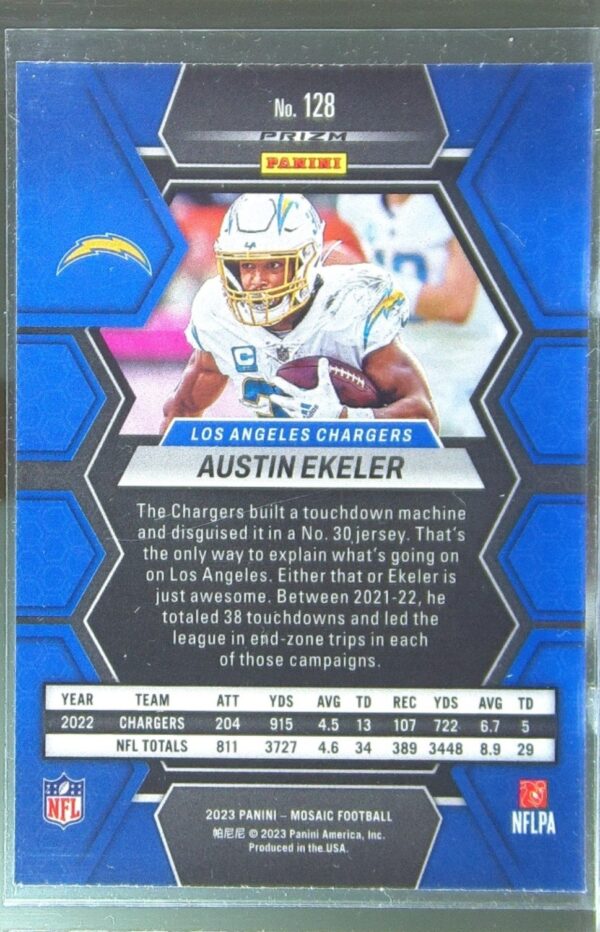 2023 Mosaic Austin Ekeler Reactive Blue Mosaic #128 Chargers - Image 3