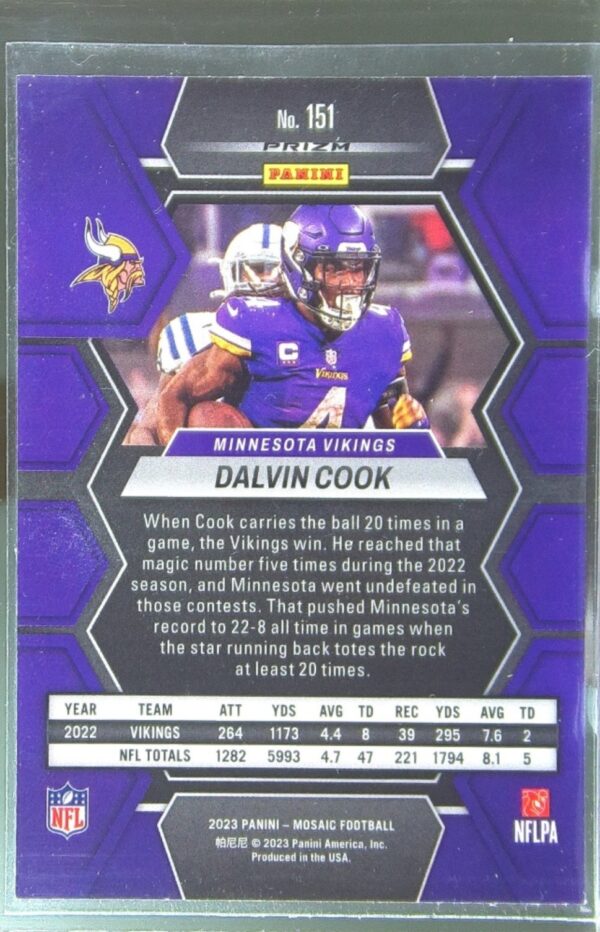 2023 Mosaic Dalvin Cook Reactive Blue Mosaic #151 Vikings - Image 3