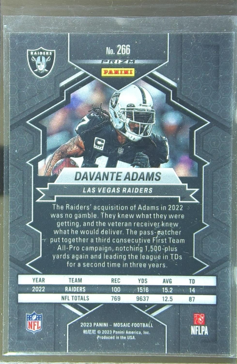 2023 Mosaic Davante Adams Red Mosaic #266 Raiders - Image 3