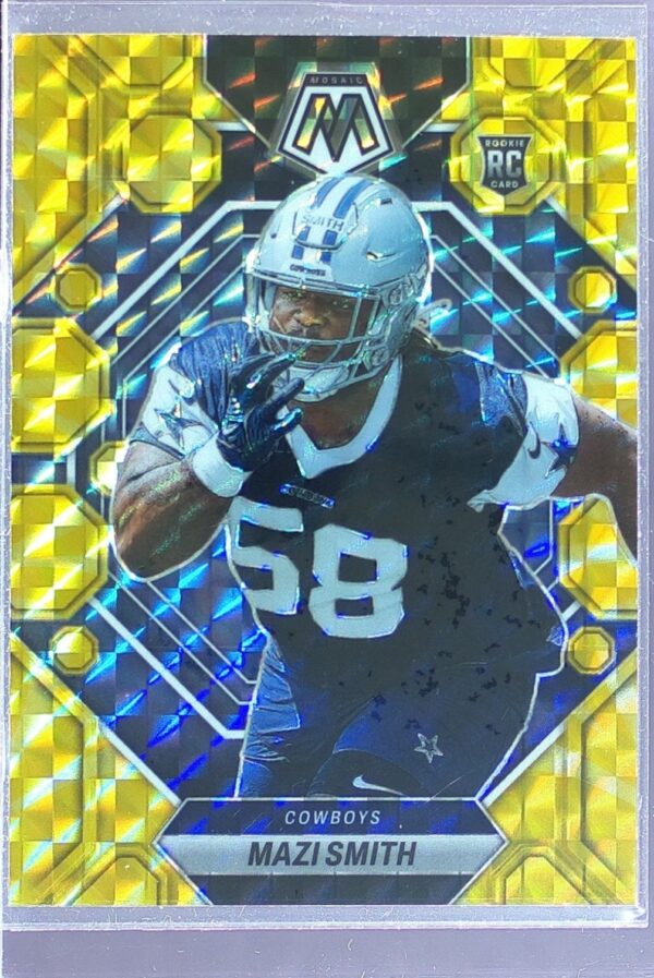 2023 Mosaic Mazi Smith Reactive Yellow Mosaic RC #347 Cowboys